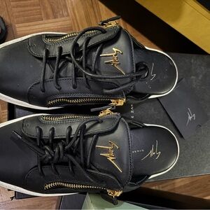 Giuseppe Zanotti Black and Gold Sneakers